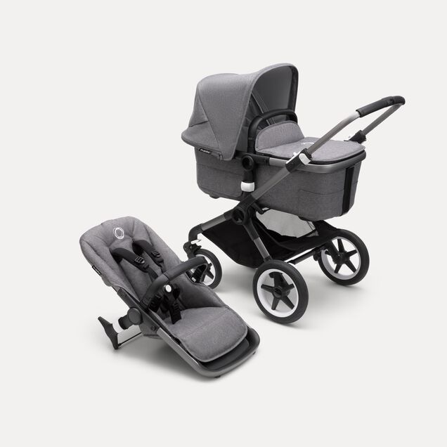Refurbished Bugaboo Fox 3 complete GRAPHITE/GREY MELANGE-GREY MELANGE - Main Image Slide 1 of 6