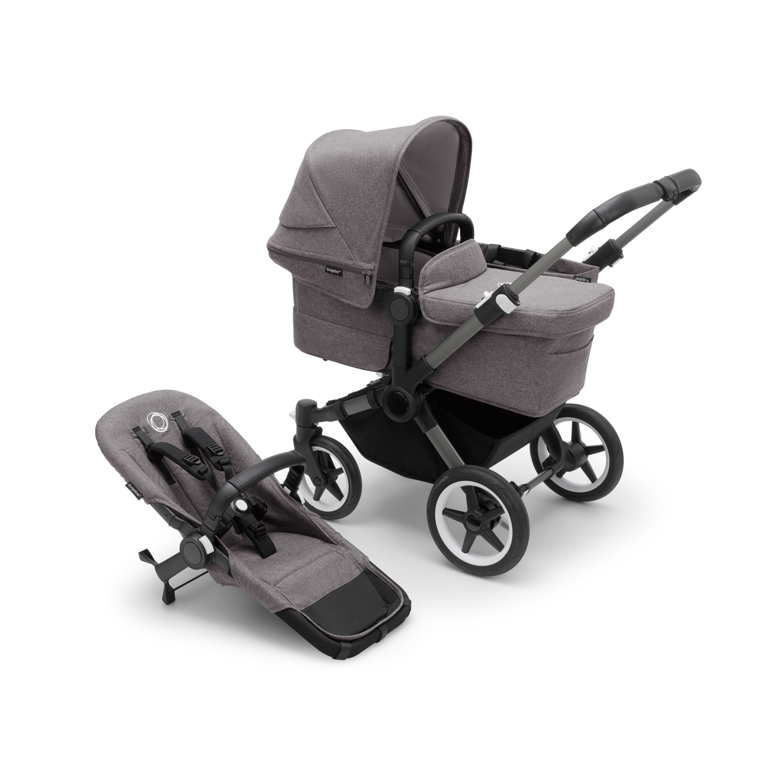 Refurbished Bugaboo Donkey 5 Mono complete GRAPHITE/GREY MÉLANGE-GREY MÉLANGE - Thumbnail Slide 1 of 6