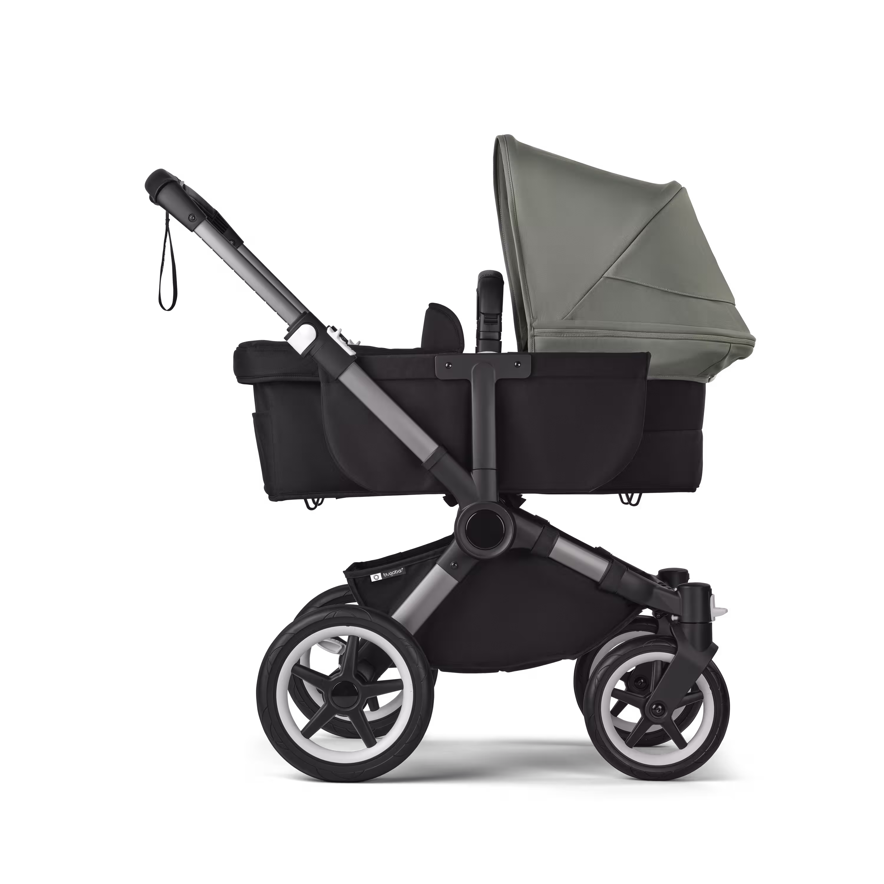 Bugaboo Donkey 5 Mono 2-in-1 stroller graphite base, midnight black fabrics, forest green sun canopy - Main Modal Image Slide 3 of 12
