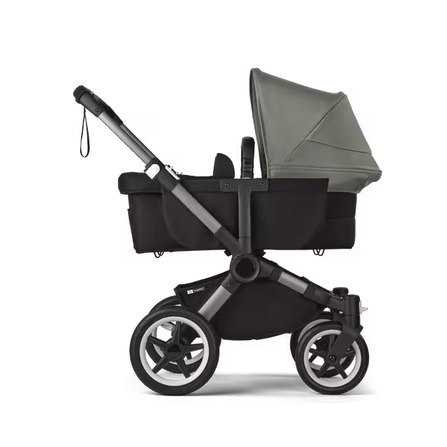Bugaboo Donkey 5 Mono 2-in-1 stroller graphite base, midnight black fabrics, forest green sun canopy - Main Image Slide 3 of 12