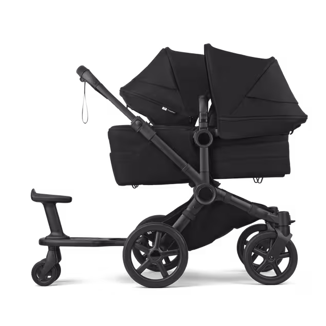 Bugaboo Donkey 6 double stroller black base, desert taupe melange fabrics, desert taupe melange sun canopy - Main Image Slide 10 of 10