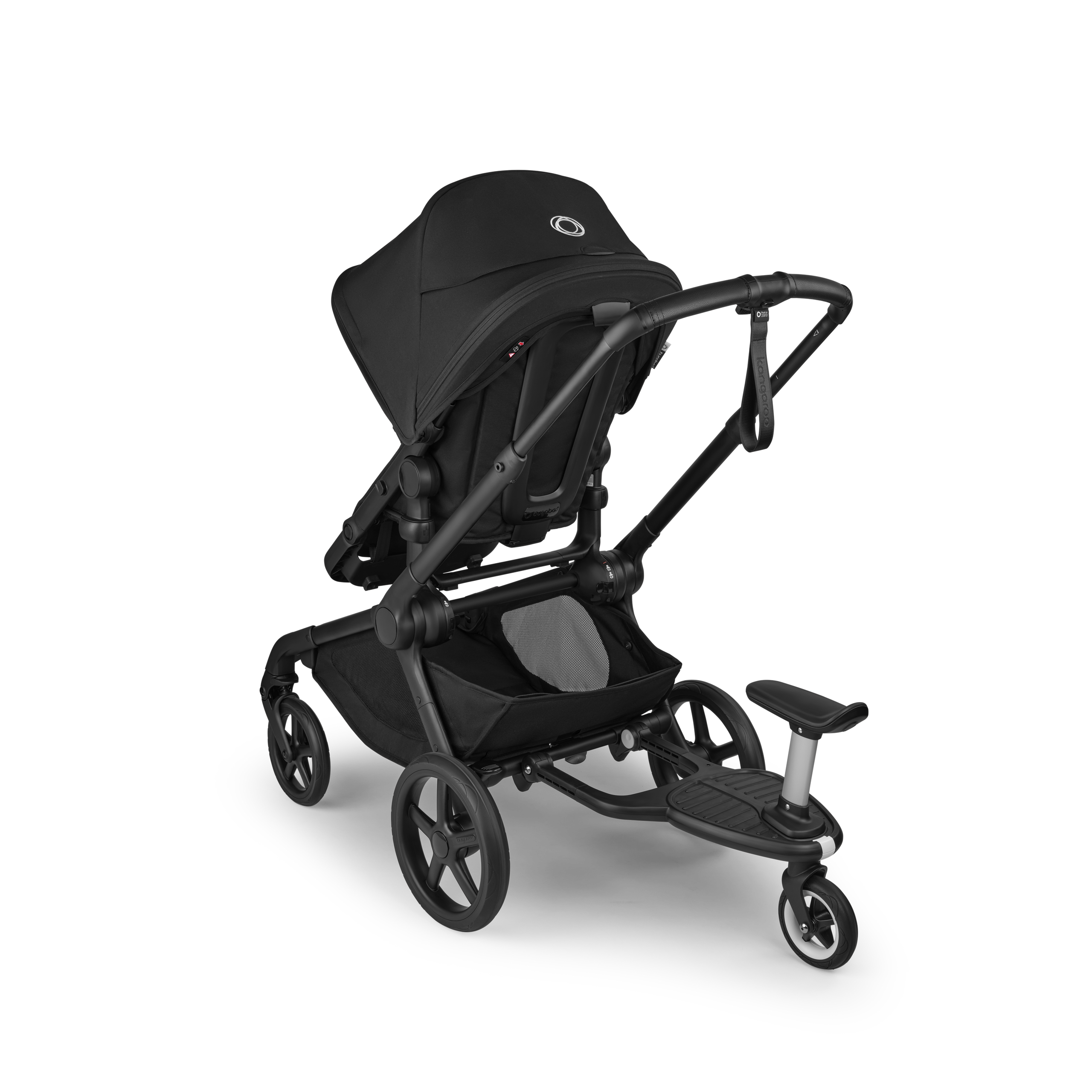 Bugaboo Kangaroo seat-only stroller black base, midnight black fabrics, misty white sun canopy - Thumbnail Slide 11 of 11
