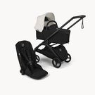 Bugaboo Dragonfly Plus 2-in-1 stroller black base, heritage black fabrics, misty white sun canopy