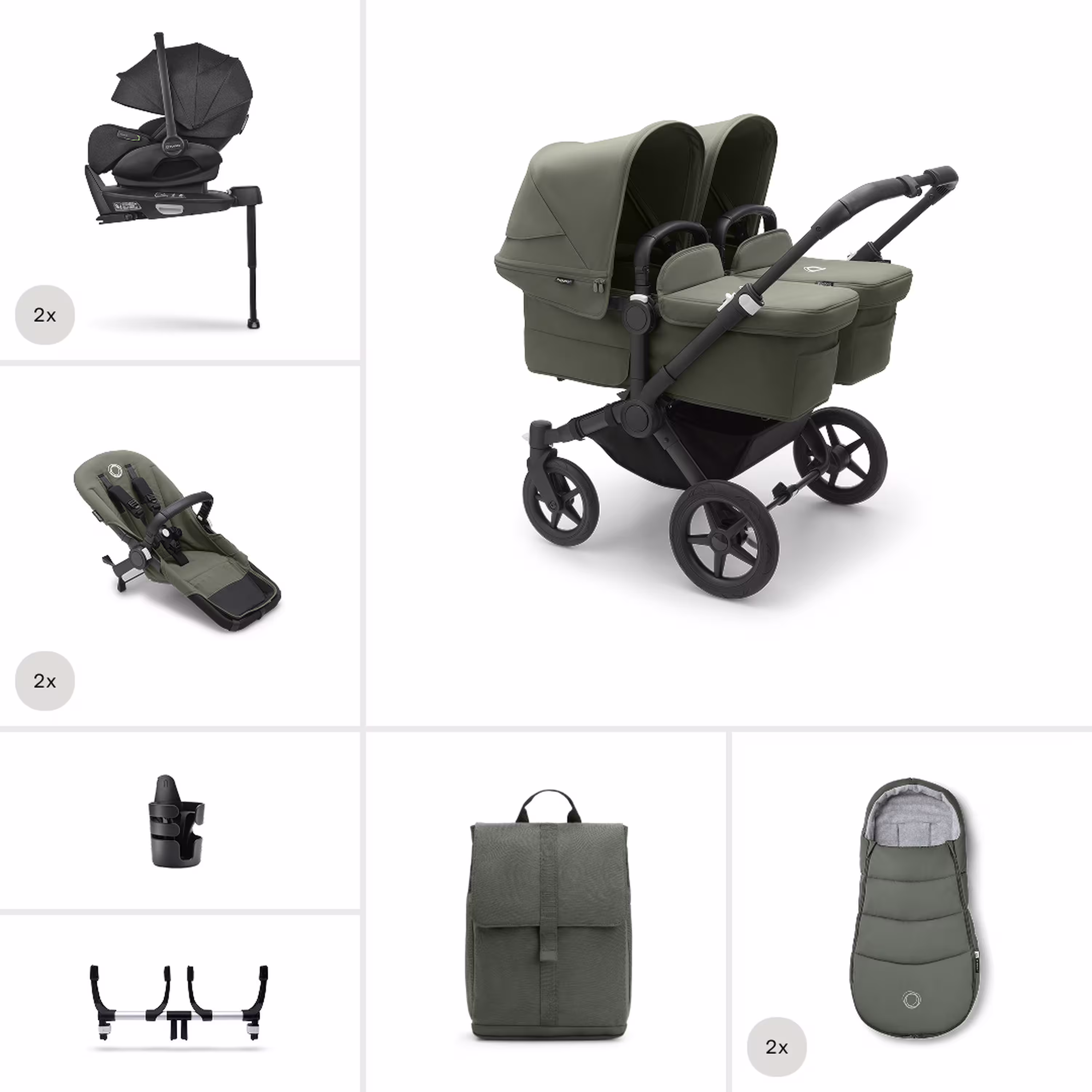 Bugaboo Donkey 5 Twin Ultimate Newborn Bundle - Main Modal Image Slide 1 of 8