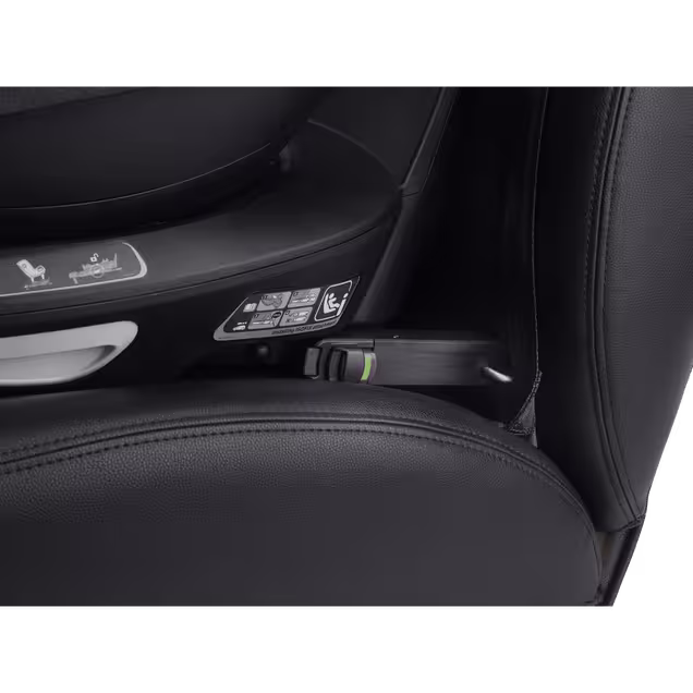 Close up of the ISOFIX connector between the Bugaboo 360 Base by Nuna and car. The indicator is green to signal correct installation. - Main Image Slide 5 of 11