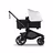 Side view of Bugaboo Kangaroo 2-in-1 stroller with one bassinet, Midnight Black fabrics, and Misty White sun canopy. - Thumbnail Slide 2 of 18