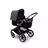 Bugaboo Fox 3 bassinet and seat stroller graphite base, midnight black fabrics, stormy blue sun canopy - Thumbnail Slide 2 of 7