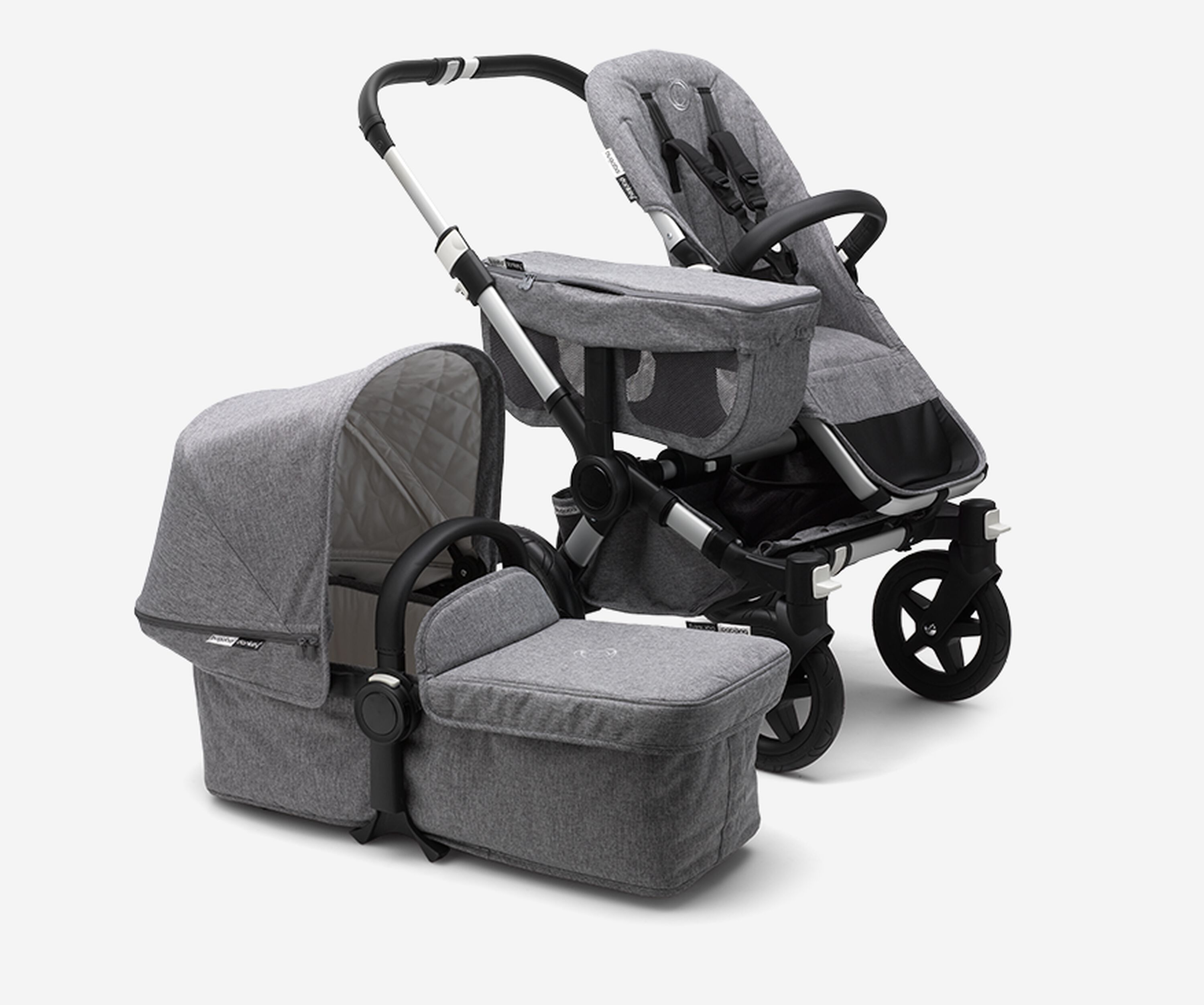 Refurbished Bugaboo Donkey2 Classic mono complete US ALU/GREY MELANGE - Main Modal Image Slide 7 of 7