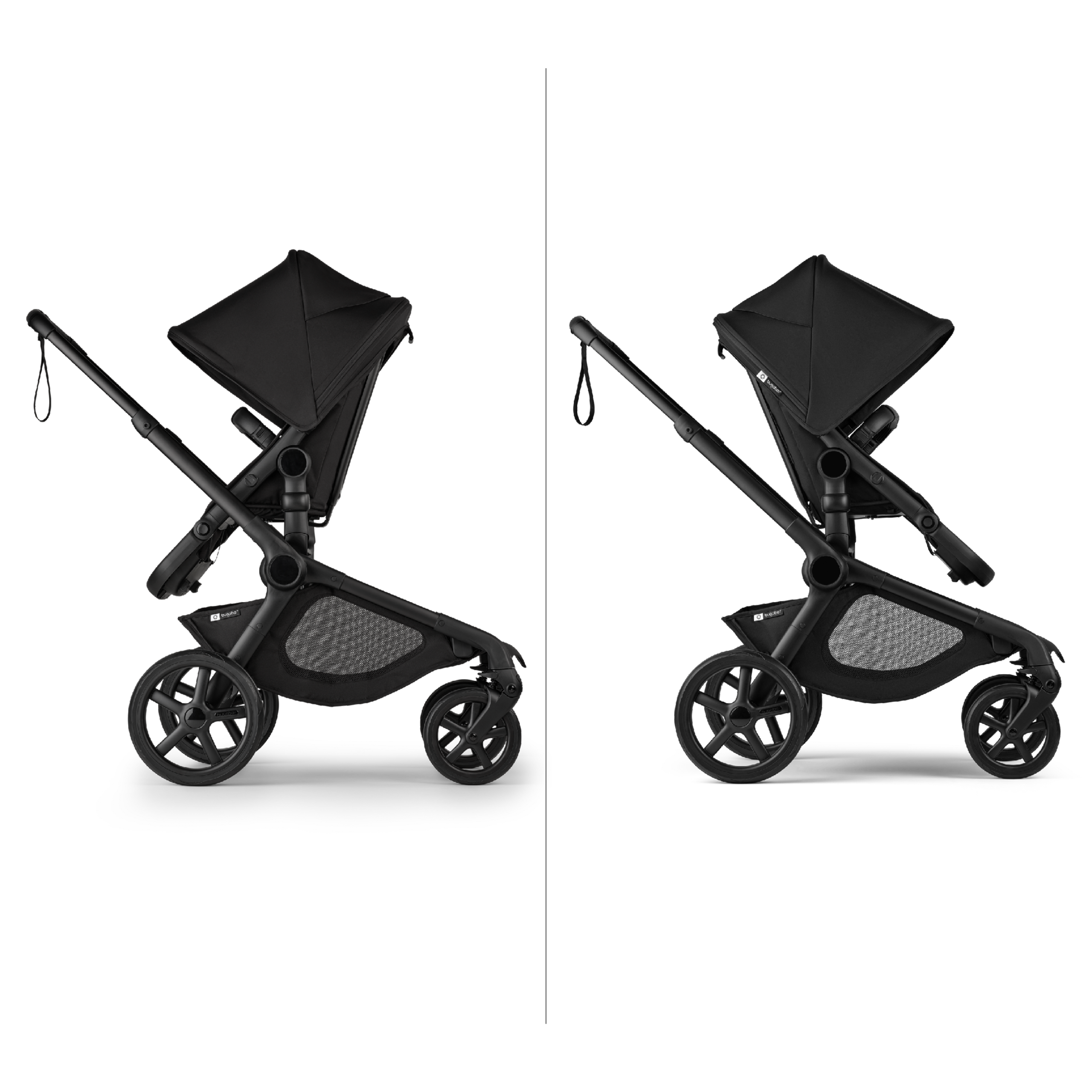 Bugaboo Kangaroo 2-in-1 pram black base, midnight black fabrics, midnight black sun canopy - Thumbnail Slide 11 of 18