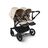 Bugaboo Donkey 5 twin stroller black base, desert taupe fabrics, desert taupe sun canopy - Thumbnail Slide 3 of 12