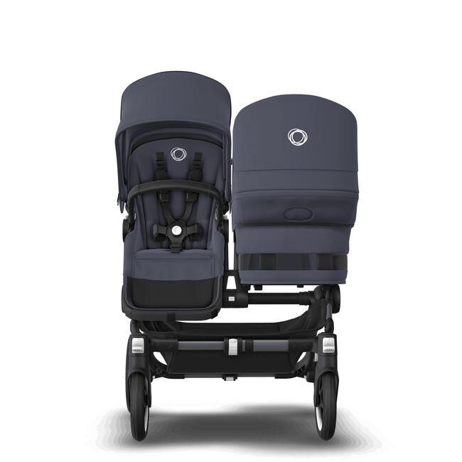 Bugaboo Donkey 5 Duo bassinet and seat stroller graphite base, stormy blue fabrics, stormy blue sun canopy - Main Image Slide 2 of 12