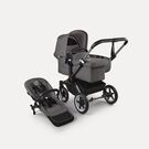 Bugaboo Donkey 5 Mono 2-in-1 stroller graphite base, grey mélange fabrics, grey mélange sun canopy