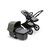 Bugaboo Fox 3 bassinet and seat stroller with black frame, grey melange fabrics, and forest green sun canopy. - Thumbnail Slide 5 of 7