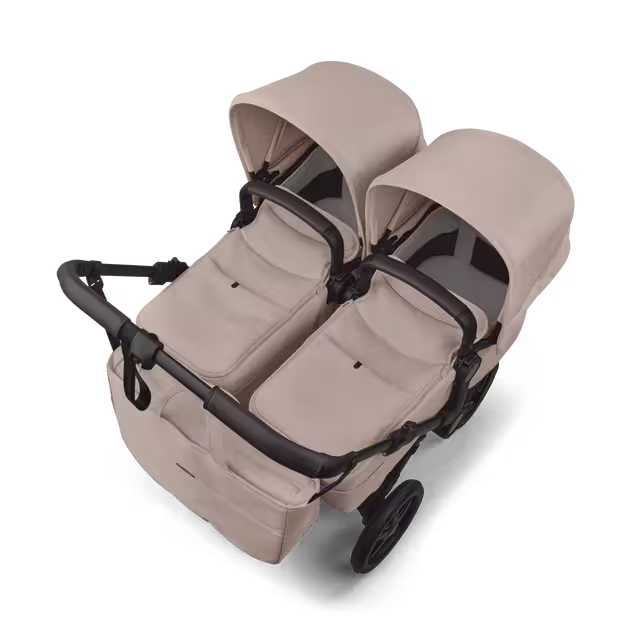 Bugaboo Donkey 6 twin stroller black base, desert taupe melange fabrics, desert taupe melange sun canopy - Main Image Slide 3 of 9