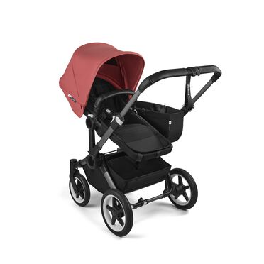 Bugaboo Donkey 5 Mono 2-in-1 stroller graphite base, midnight black fabrics, sunrise red sun canopy - view 2