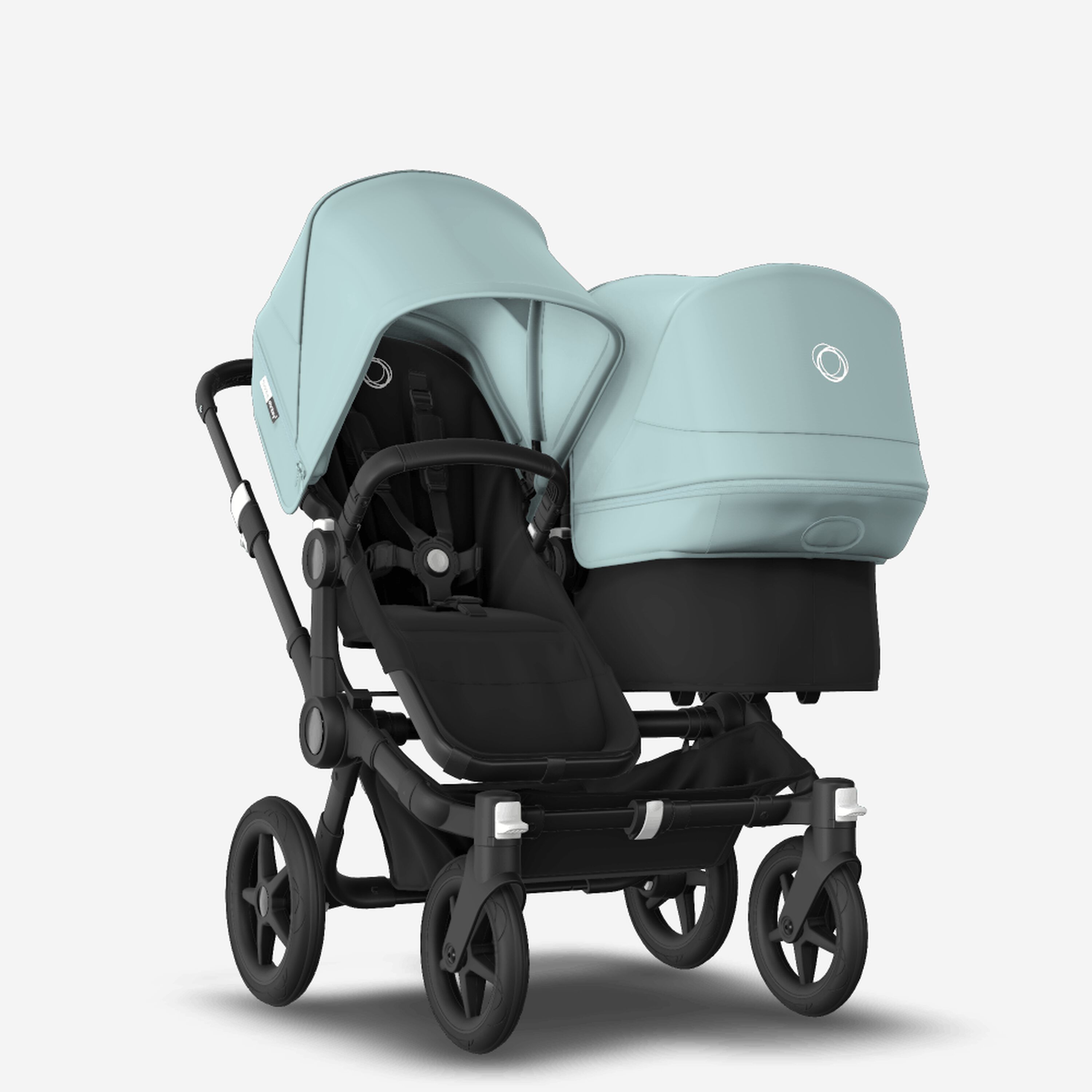Bugaboo Donkey 3 Duo seat and bassinet stroller vapor blue sun canopy, black fabrics, black base - Main Modal Image Slide 1 of 5