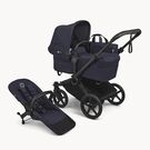 Bugaboo Donkey 6 2-in-1  stroller black base, deep indigo fabrics, deep indigo sun canopy