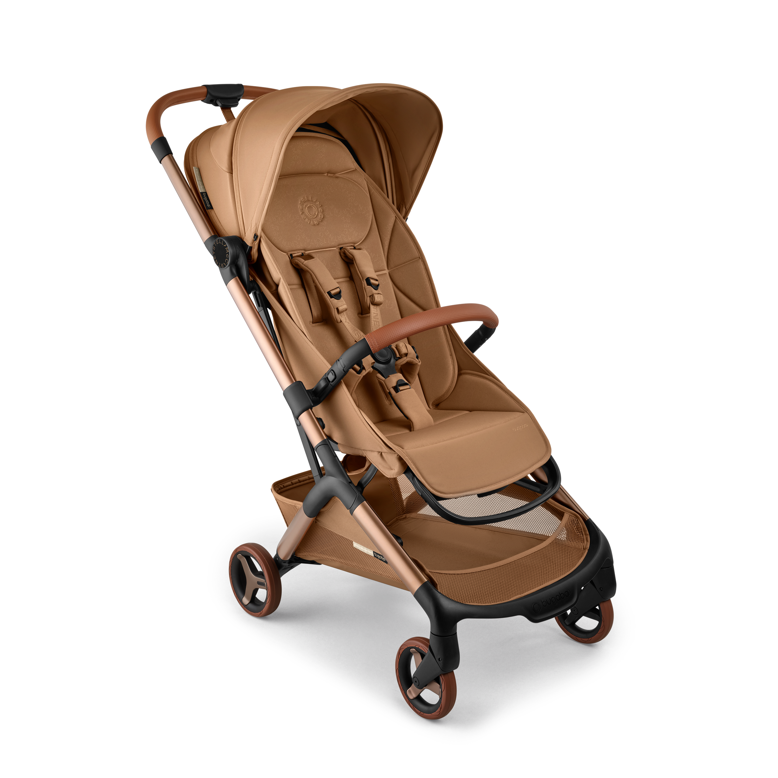 Bugaboo x Stella McCartney Butterfly 2 travel pushchair tobacco brown base, tobacco brown fabrics, tobacco brown sun canopy - Thumbnail Slide 1 of 11