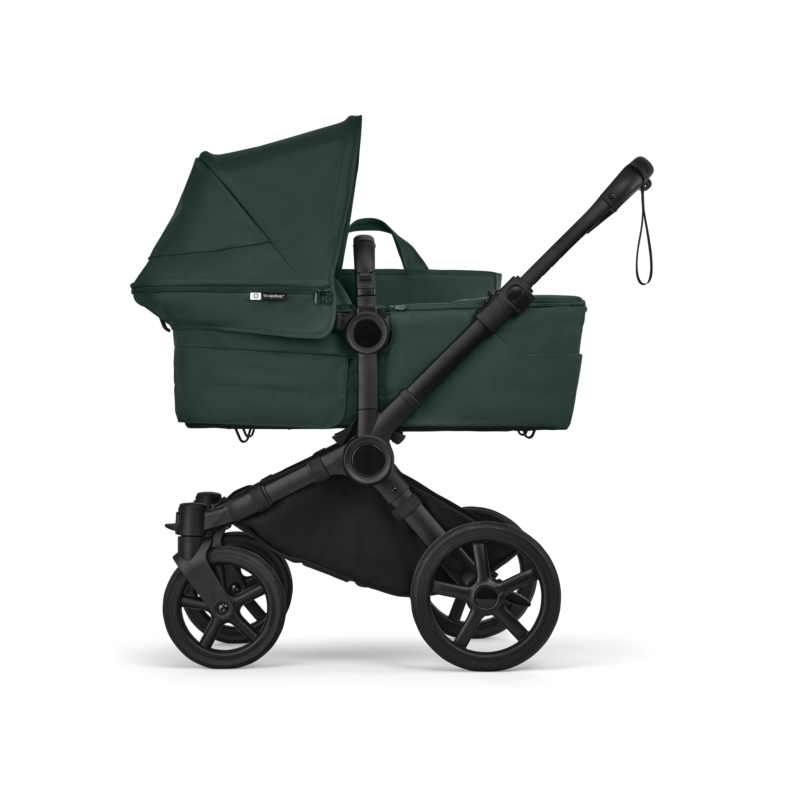 Bugaboo Donkey 6 2-in-1  pushchair black base, fern green fabrics, fern green sun canopy - Thumbnail Slide 2 of 10