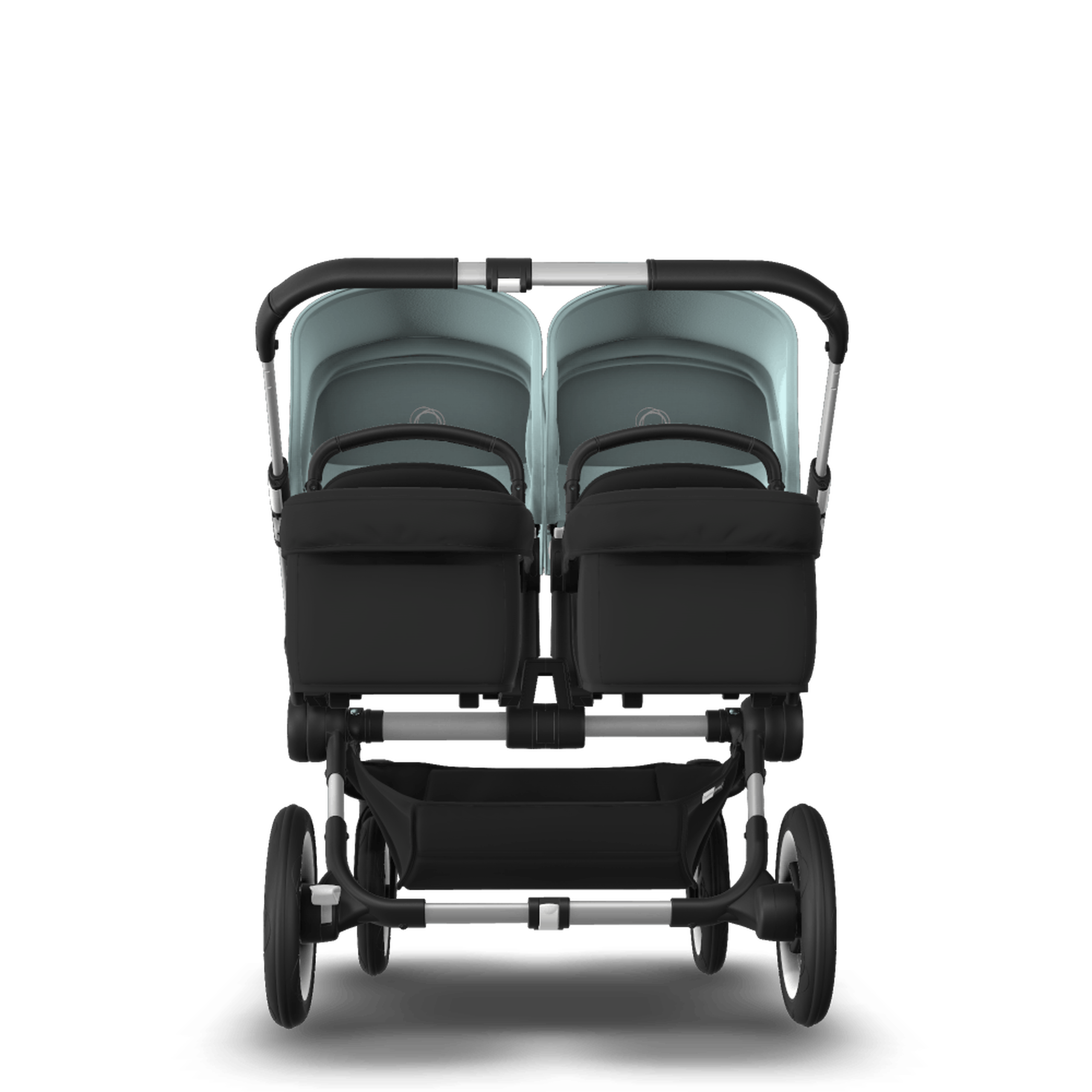 Bugaboo Donkey 3 Twin seat and bassinet stroller vapor blue sun canopy, black fabrics, aluminium base - Thumbnail Slide 3 of 9