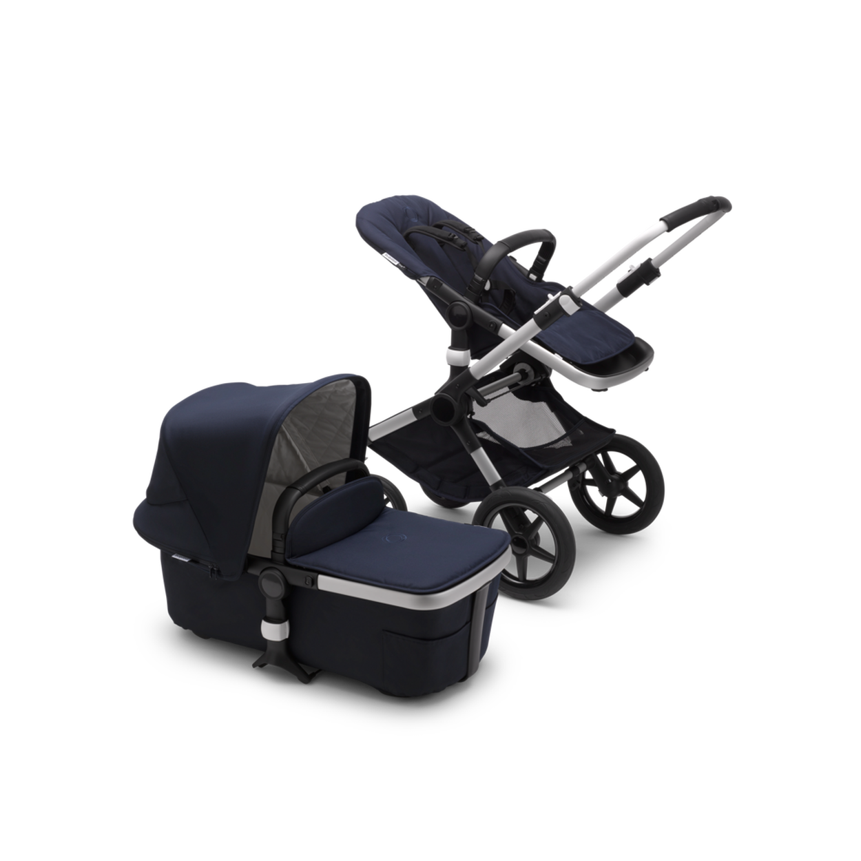 Bugaboo Fox 2 seat and carrycot pushchair classic collection dark navy