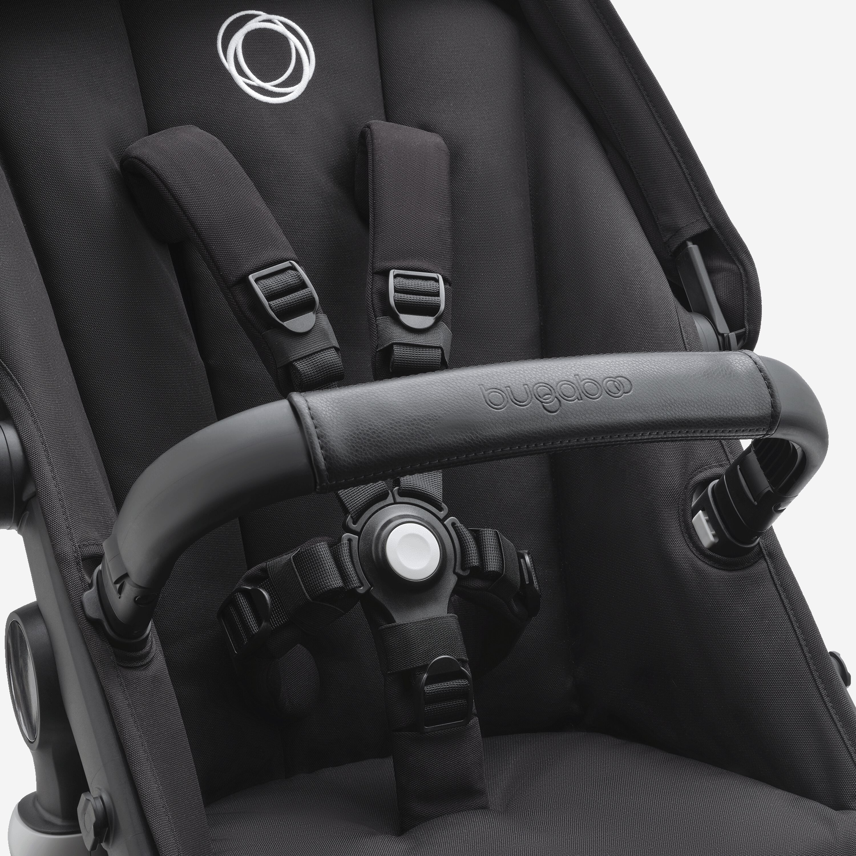 Refurbished Bugaboo Fox 5 bassinet and seat stroller black base, midnight black fabrics, grey melange sun canopy test - Main Modal Image Slide 7 of 9