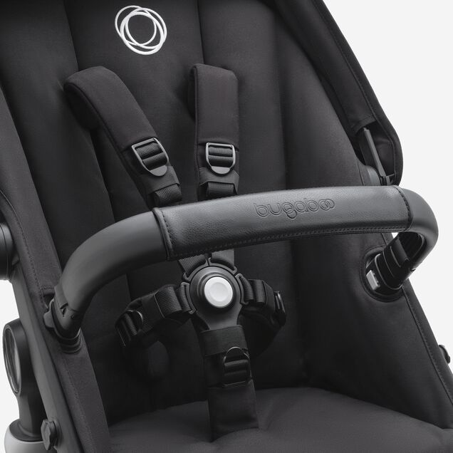 Refurbished Bugaboo Fox 5 bassinet and seat stroller black base, midnight black fabrics, grey melange sun canopy test - Main Image Slide 7 of 9