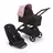 Bugaboo Dragonfly bassinet and seat stroller with black chassis, midnight black fabrics and morning pink sun canopy. - Thumbnail Slide 1 of 16