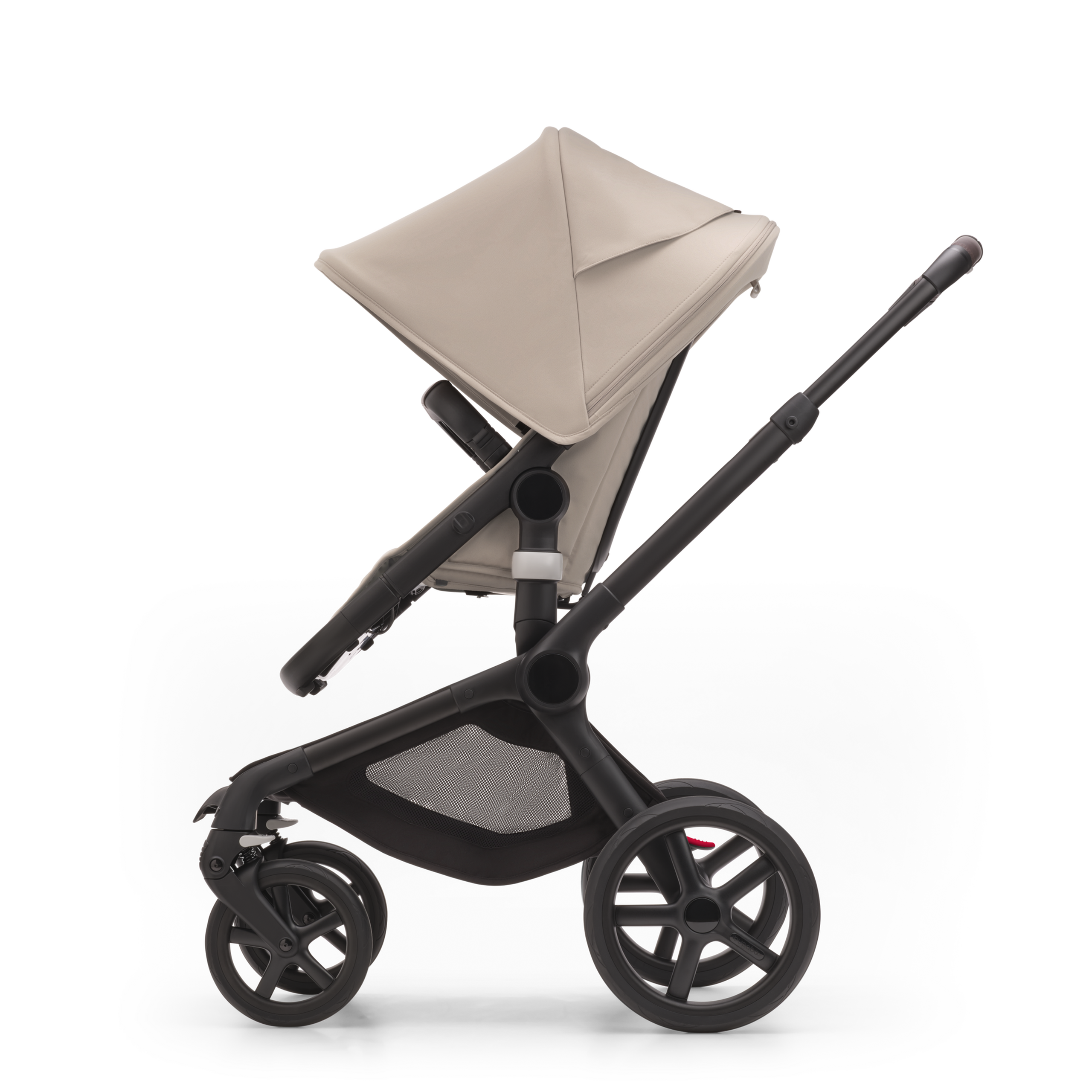 Bugaboo Fox 5 2-in-1 pram black base, desert taupe fabrics, desert taupe sun canopy - Thumbnail Slide 3 of 13