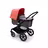 Bugaboo Fox 3 bassinet stroller with black frame, grey melange fabrics, and red sun canopy. - Thumbnail Slide 2 of 7