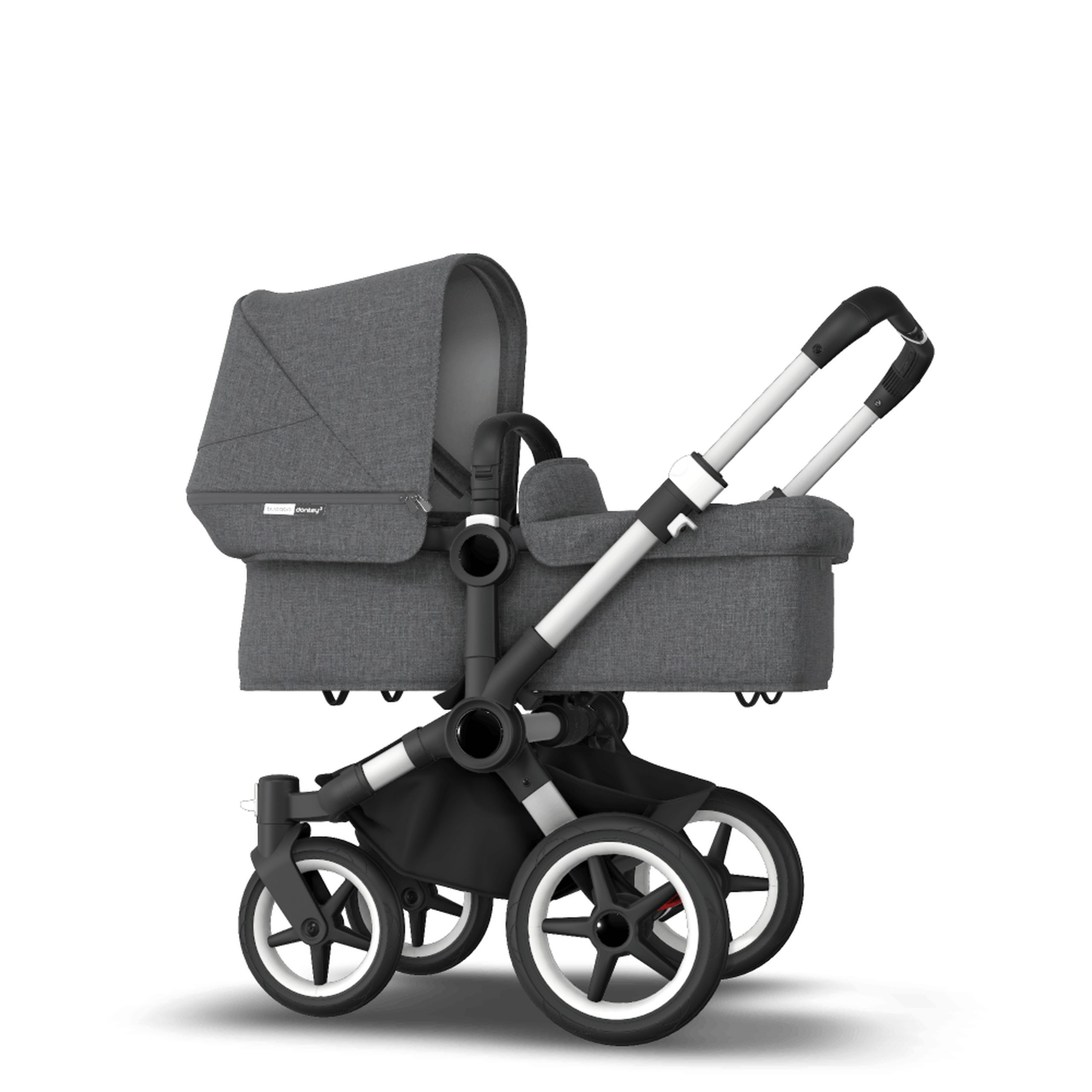 AU - Bugaboo Donkey 3 Mono Seat and Bassinet Stroller Grey Melange, Aluminum chassis - Thumbnail Slide 2 of 6