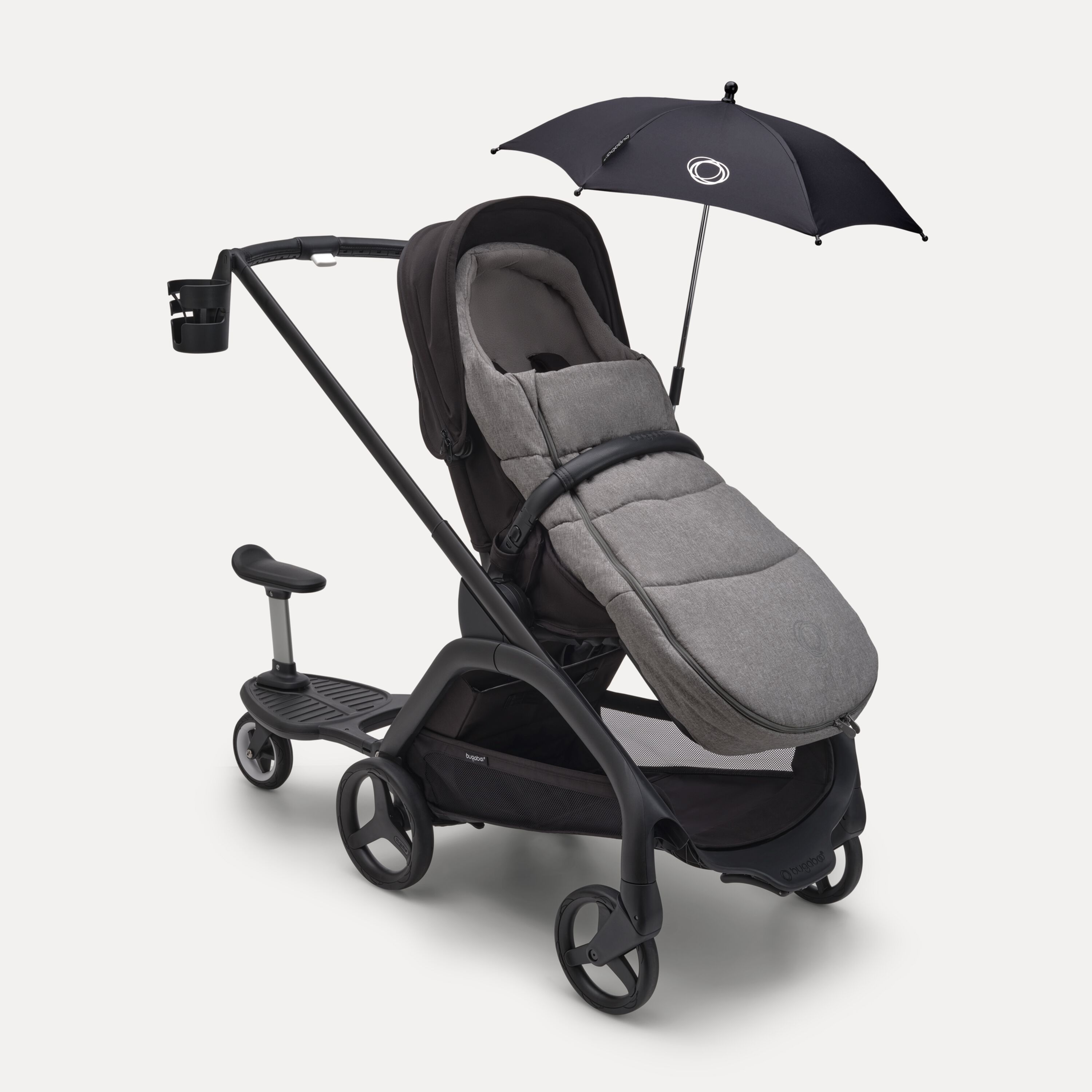 Bugaboo Dragonfly 2-in-1 stroller black base, dark cherry red fabrics, dark cherry red sun canopy - Main Modal Image Slide 16 of 16