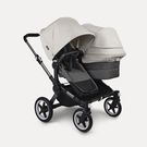 Bugaboo Donkey 5 Duo double stroller graphite base, grey mélange fabrics, misty white sun canopy