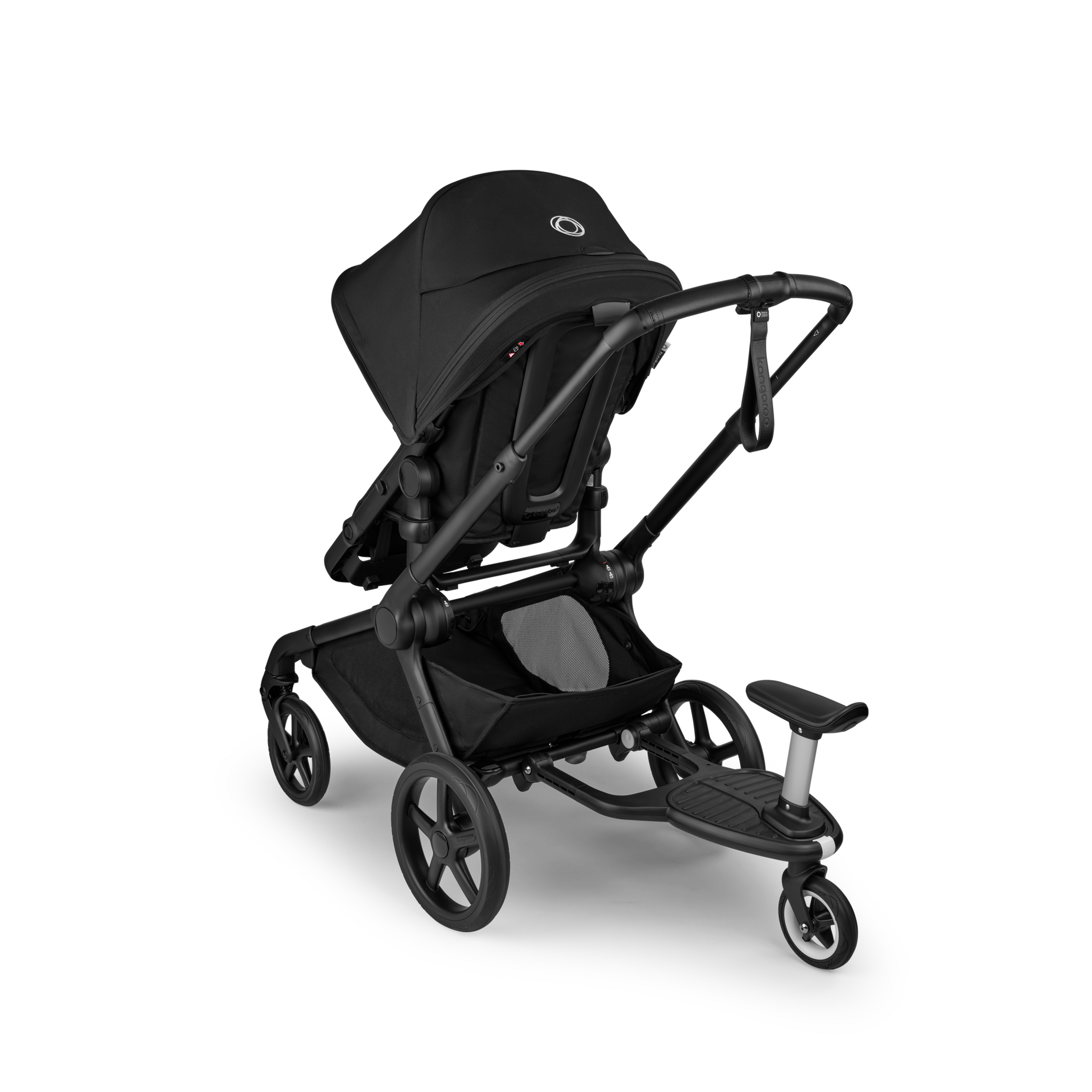 Bugaboo Kangaroo 2-in-1 pram black base, moon grey fabrics, moon grey sun canopy - Thumbnail Slide 8 of 18