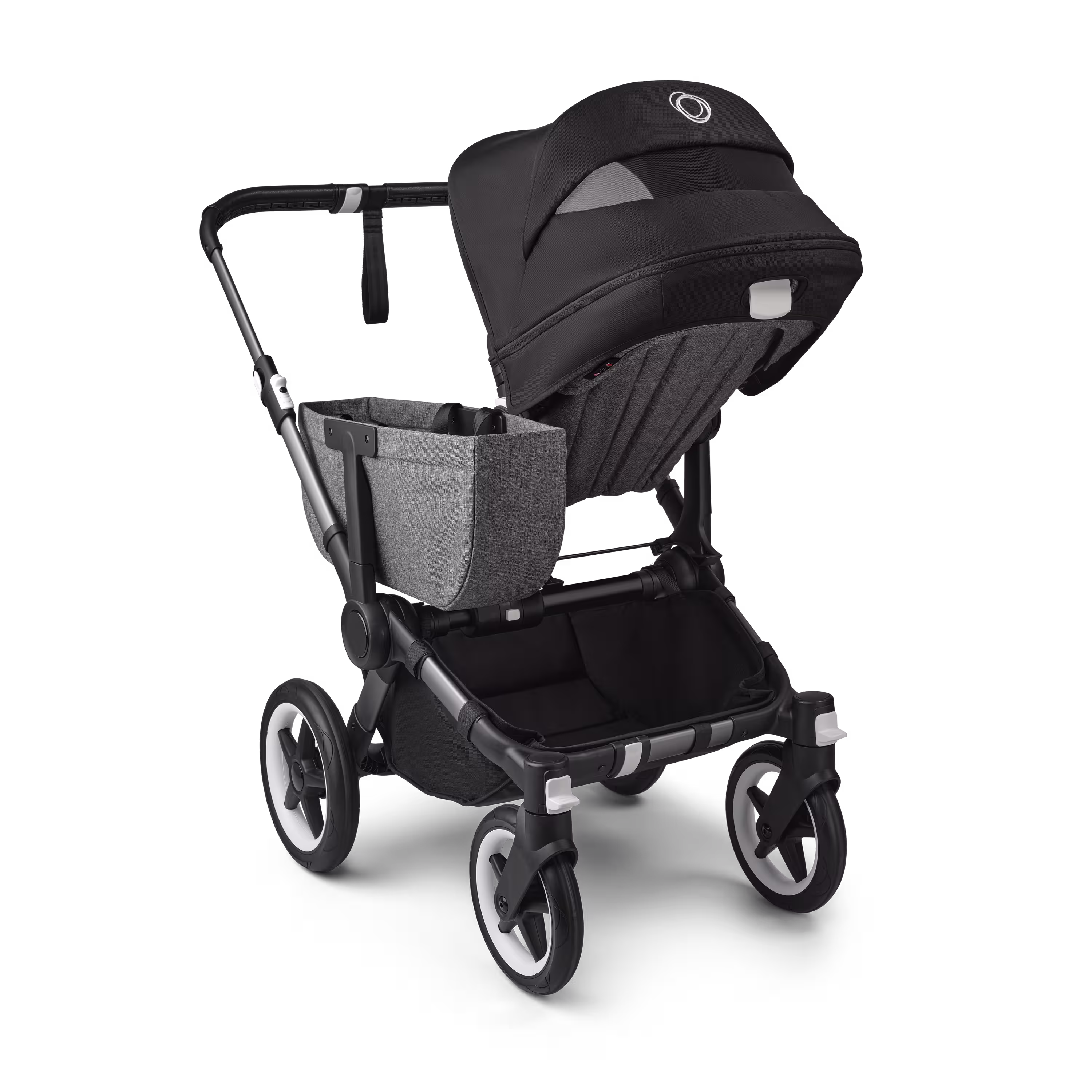 Bugaboo Donkey 5 Mono 2-in-1 stroller graphite base, grey mélange fabrics, midnight black sun canopy - Main Modal Image Slide 4 of 11