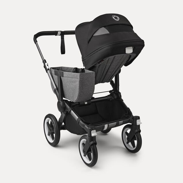 Bugaboo Donkey 5 Mono 2-in-1 stroller graphite base, grey mélange fabrics, midnight black sun canopy - Main Image Slide 4 of 12