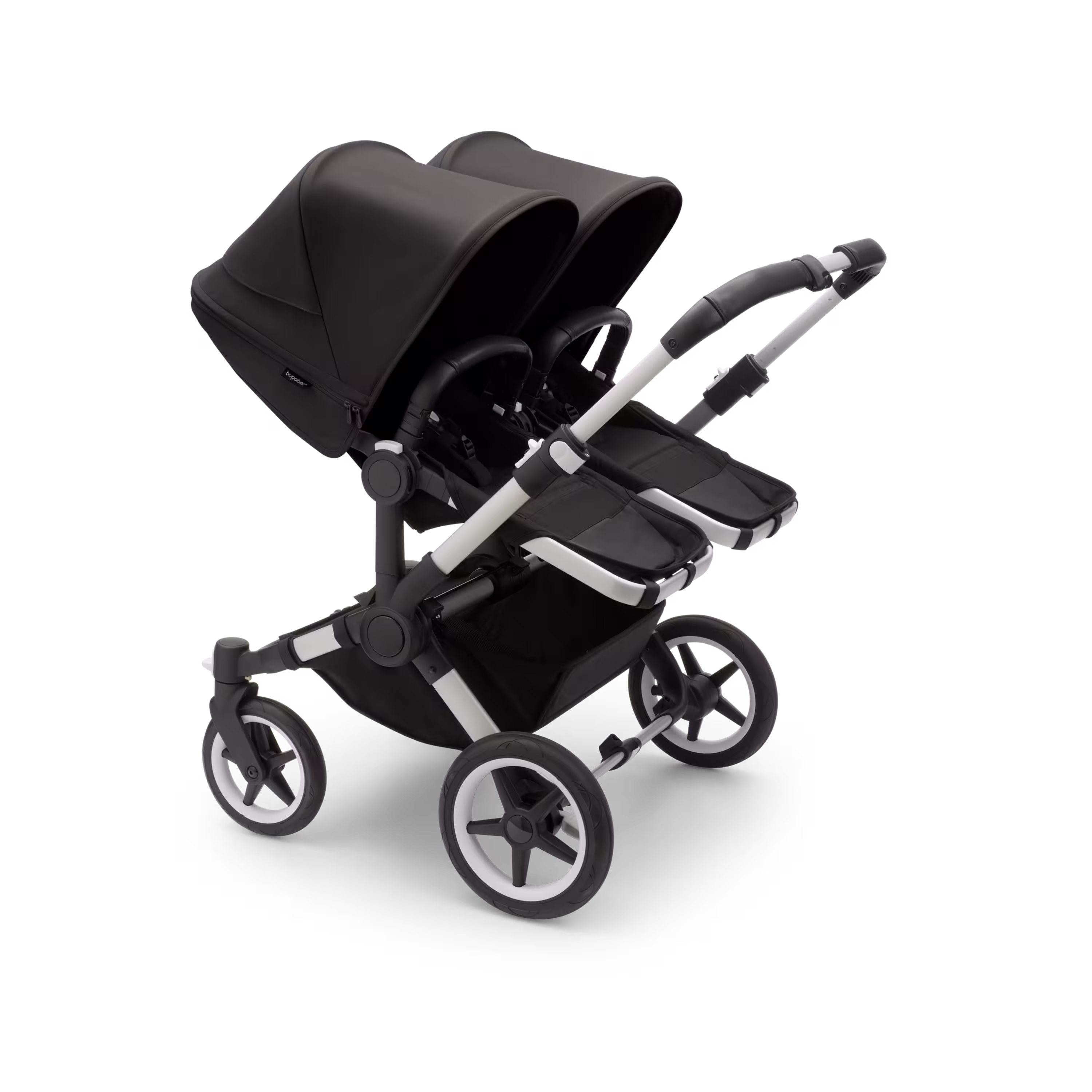 Bugaboo Donkey 5 twin stroller aluminium base, midnight black fabrics, midnight black sun canopy - Main Modal Image Slide 2 of 10