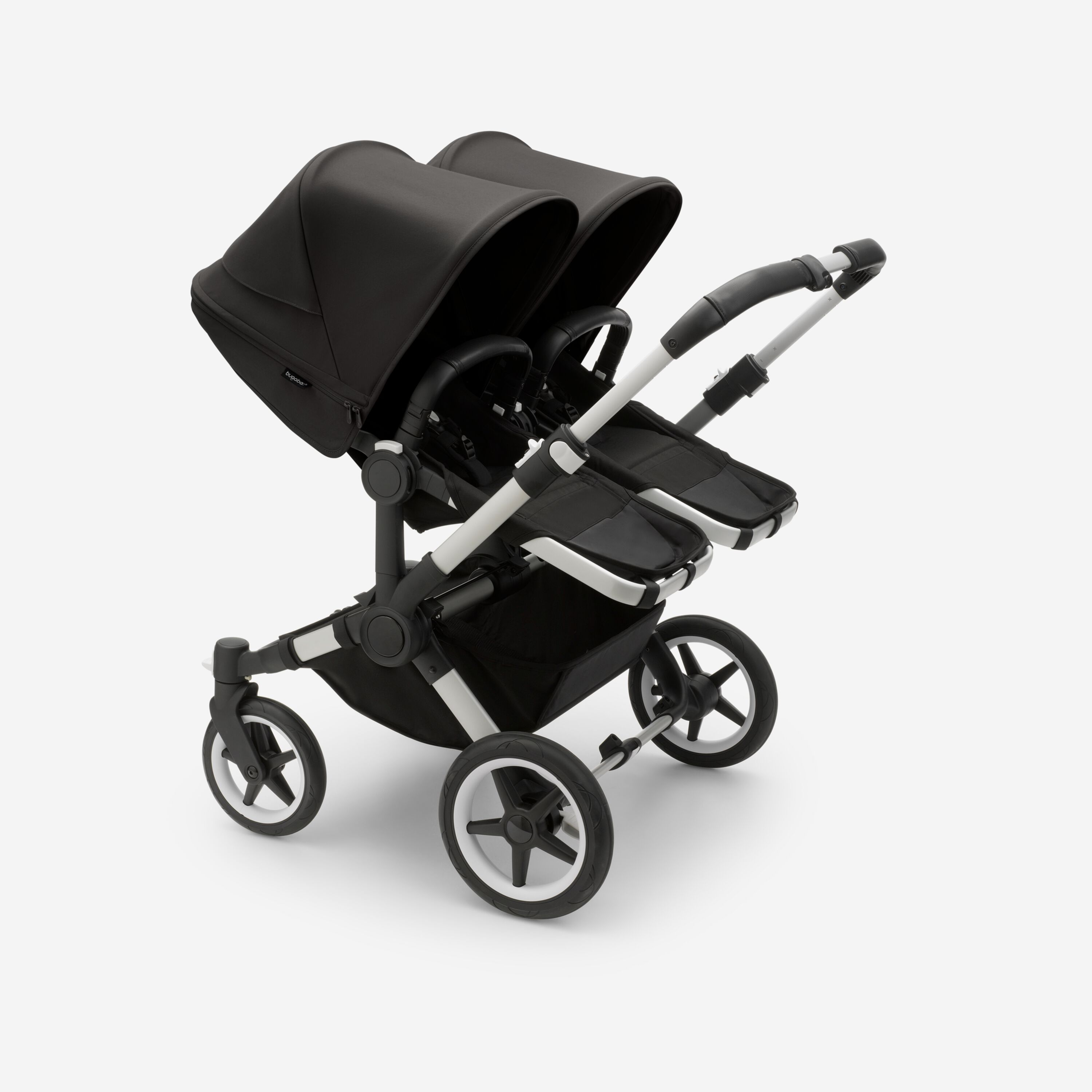 Bugaboo Donkey 5 twin stroller aluminium base, midnight black fabrics, midnight black sun canopy - Main Modal Image Slide 2 of 10