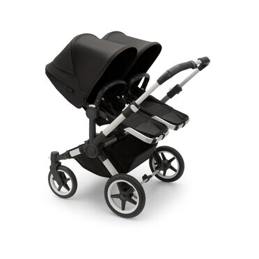 Bugaboo Donkey 5 twin stroller aluminium base, midnight black fabrics, midnight black sun canopy - view 2