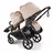 Bugaboo Kangaroo 2-in-1 tandem stroller with one seat facing the parent and one seat facing the world, with Desert Taupe fabrics and Desert Taupe sun canopies. - Thumbnail Slide 5 of 18