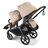 Bugaboo Kangaroo 2-in-1 tandem stroller with one seat facing the parent and one seat facing the world, with Desert Taupe fabrics and Desert Taupe sun canopies. - Thumbnail Slide 5 of 18