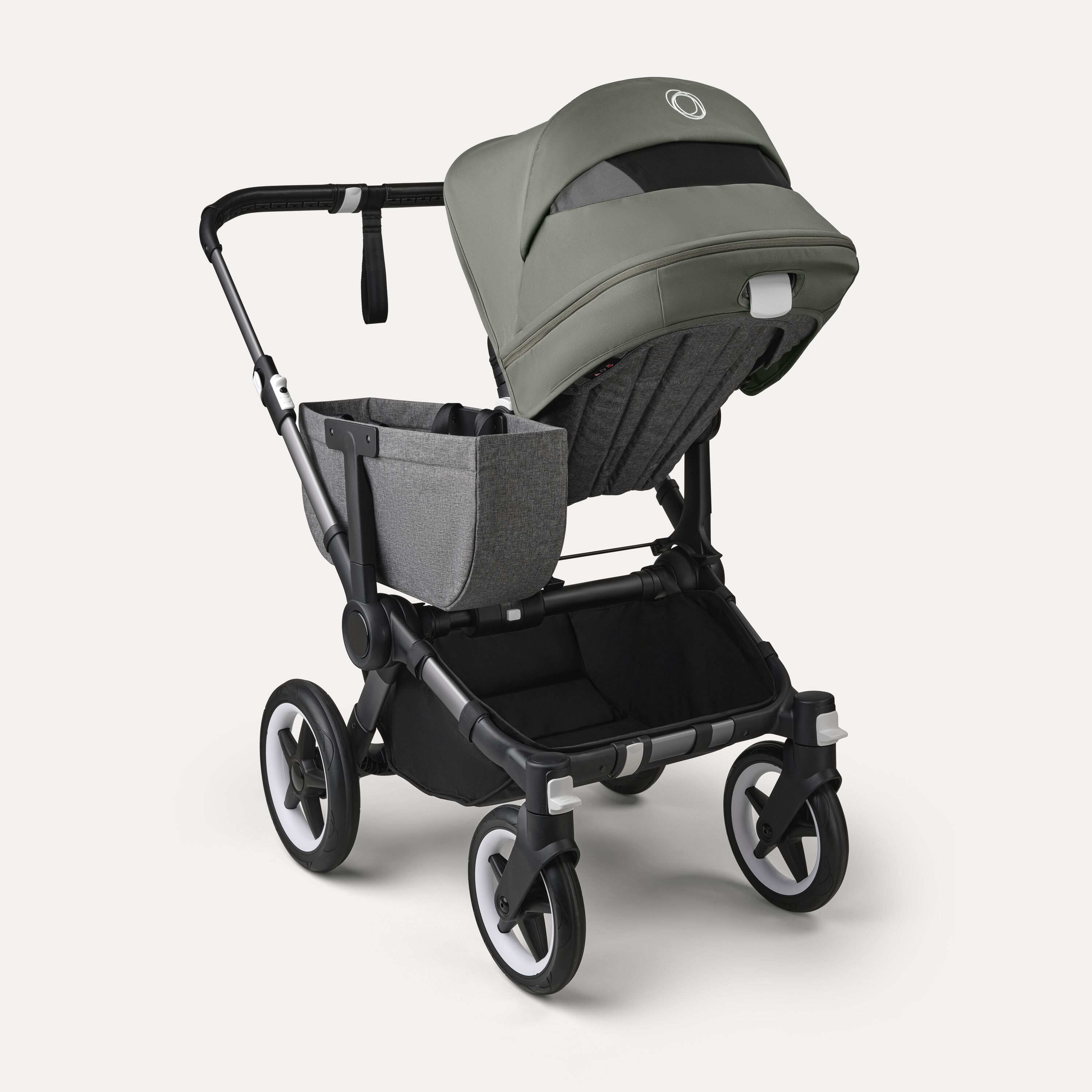 Bugaboo Donkey 5 Mono 2-in-1 stroller graphite base, grey mélange fabrics, forest green sun canopy - Main Modal Image Slide 4 of 12