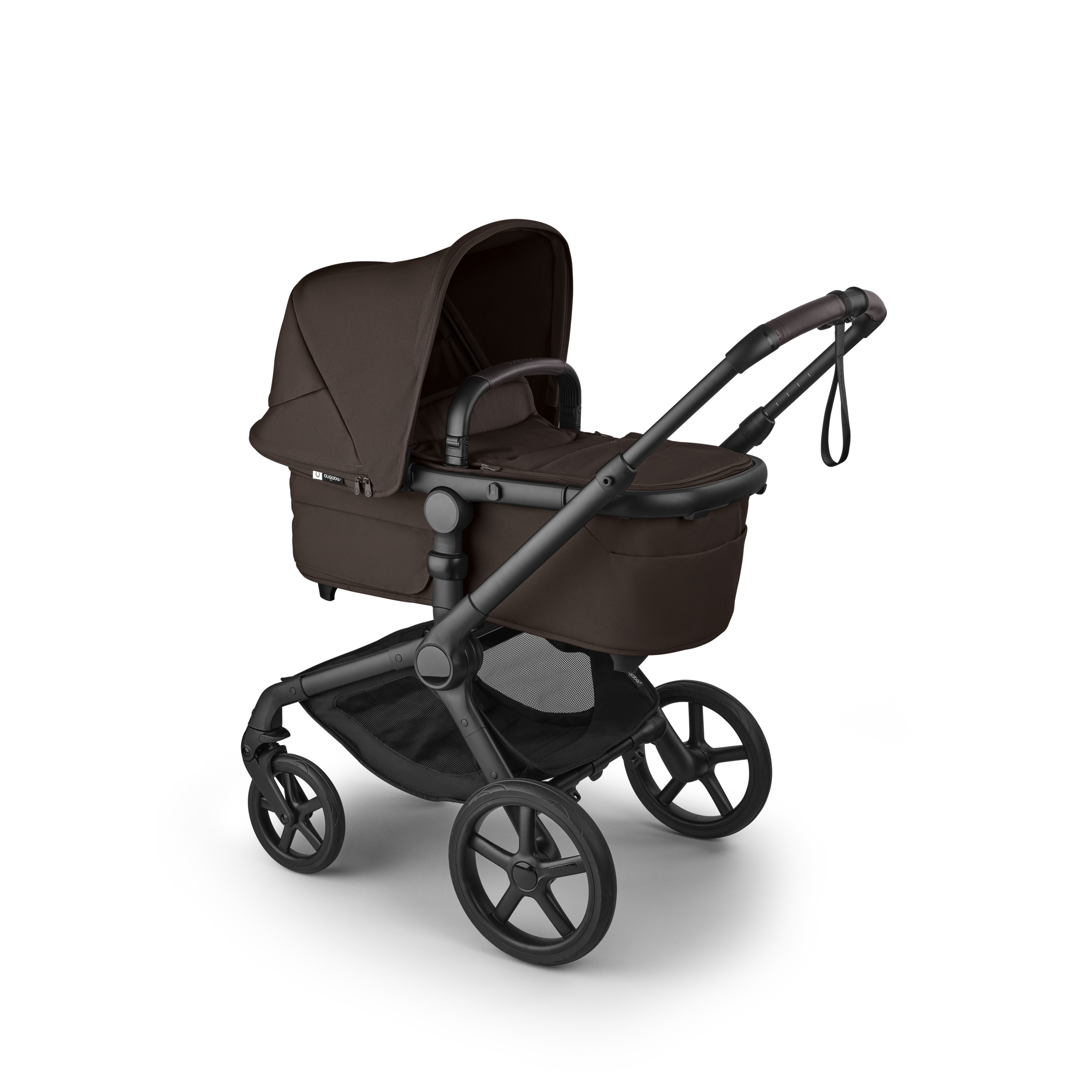 Bugaboo Fox 5 Renew 2-in-1 pram black base, cocoa brown fabrics, cocoa brown sun canopy - Thumbnail Slide 2 of 13