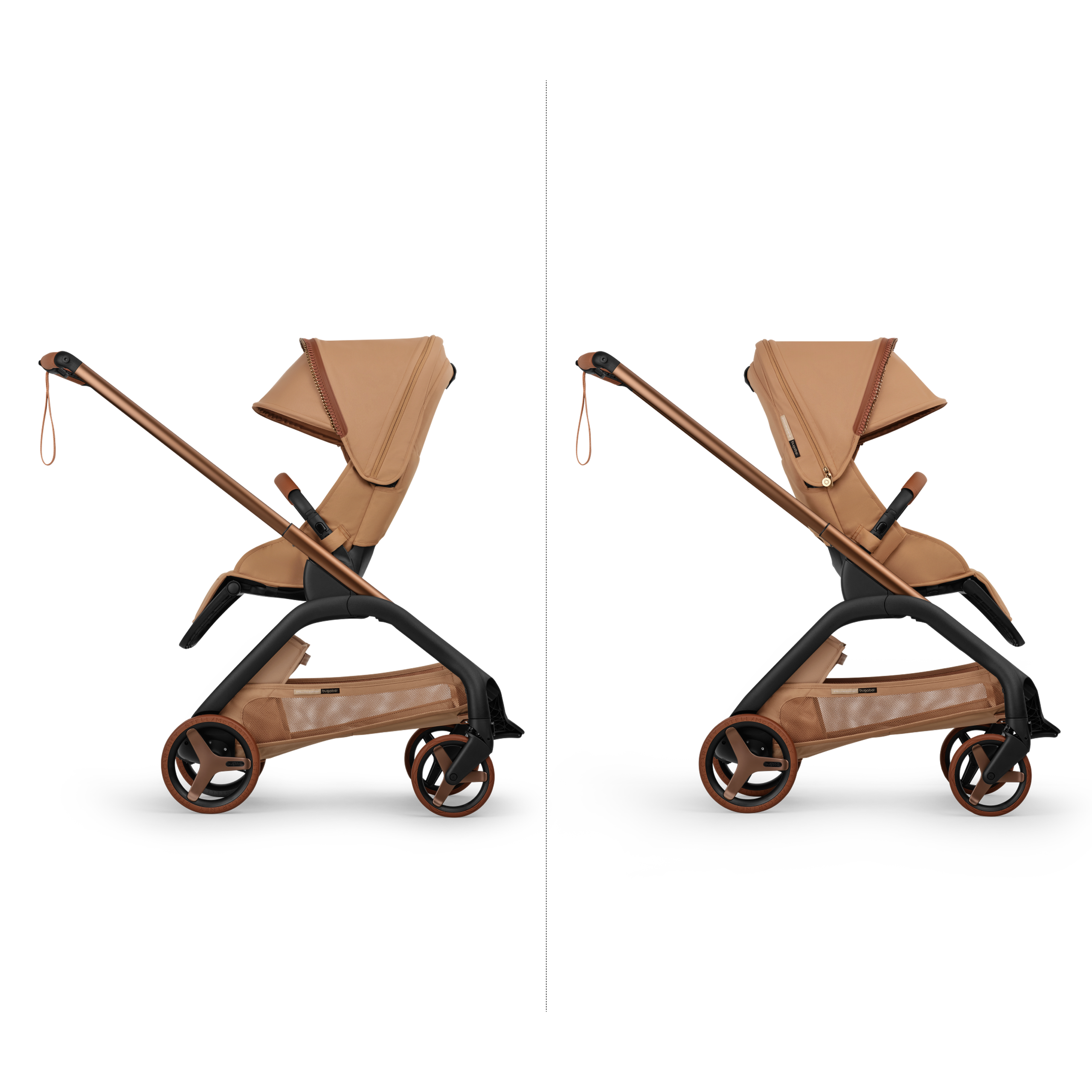 Bugaboo x Stella McCartney Dragonfly Plus 2-in-1 pram tobacco brown base, tobacco brown fabrics, tobacco brown sun canopy - Thumbnail Slide 10 of 12