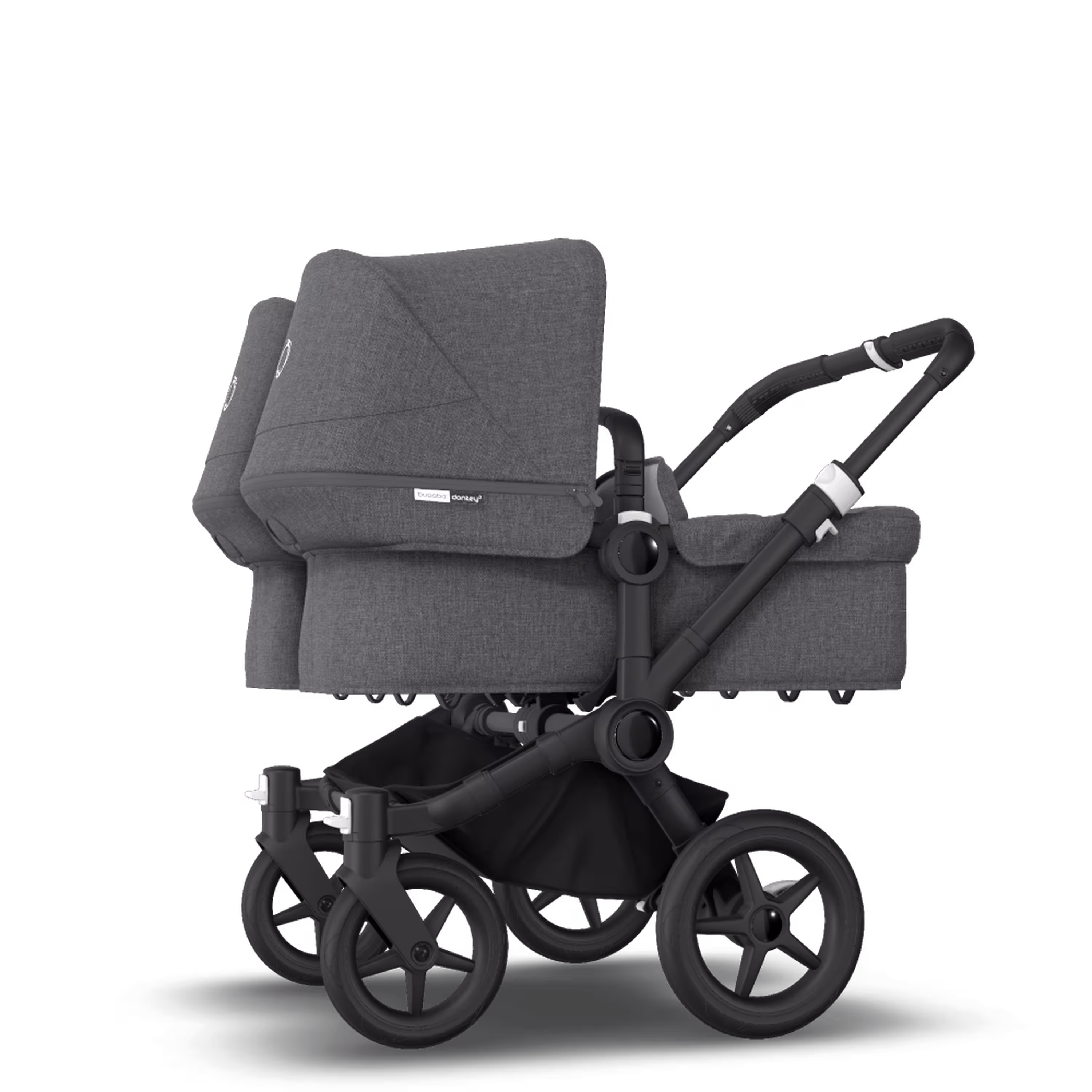 Bugaboo Donkey 3 Twin travel system grey melange sun canopy, grey melange fabrics, black base - Main Modal Image Slide 10 of 18