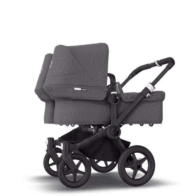 Bugaboo Donkey 3 Twin travel system grey melange sun canopy, grey melange fabrics, black base - Main Image Slide 10 of 18