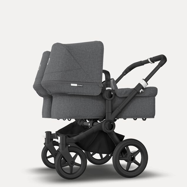 Bugaboo Donkey 3 Twin travel system grey melange sun canopy, grey melange fabrics, black base - Main Image Slide 10 of 18