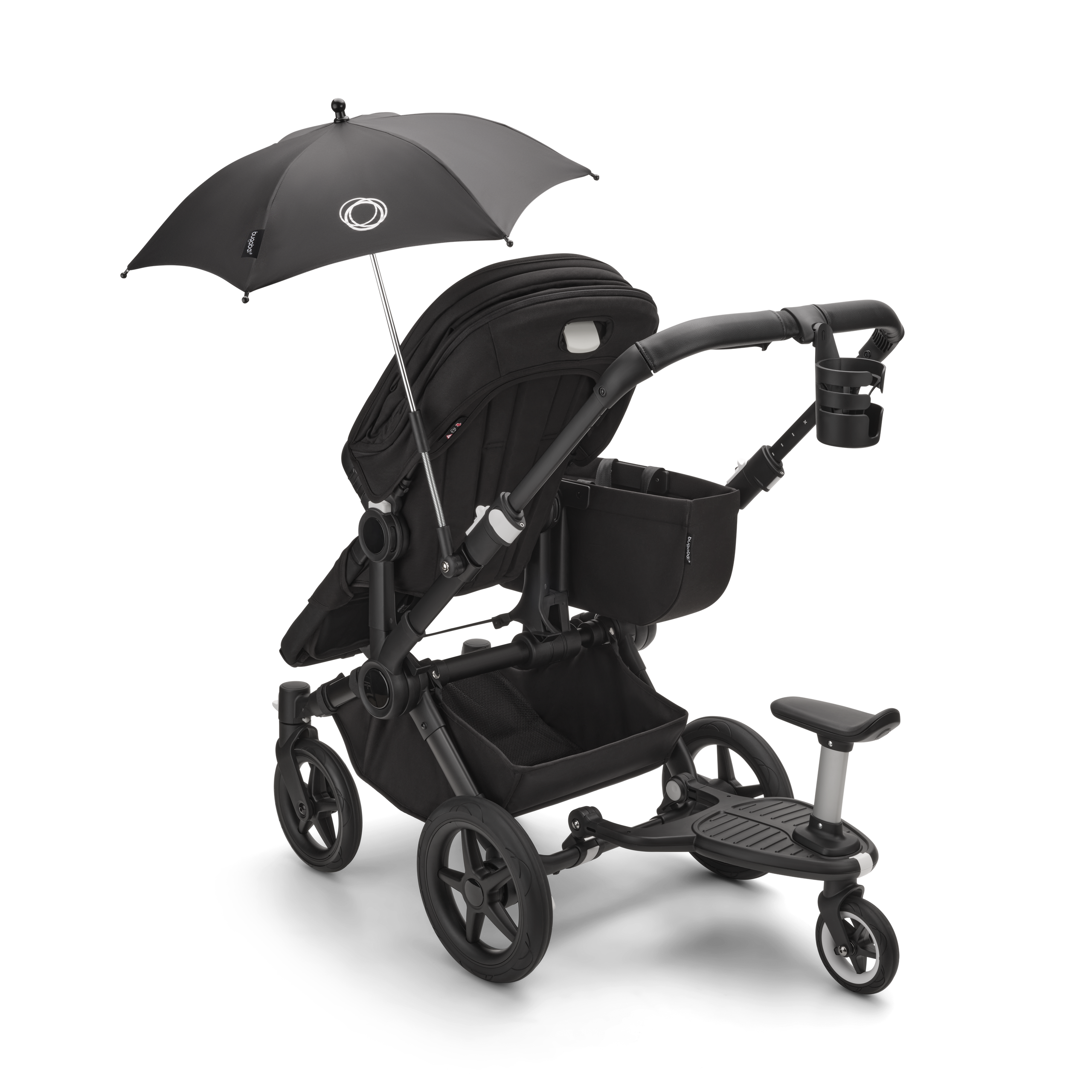 Bugaboo Donkey 5 twin stroller black base, midnight black fabrics, midnight black sun canopy - Thumbnail Slide 12 of 12