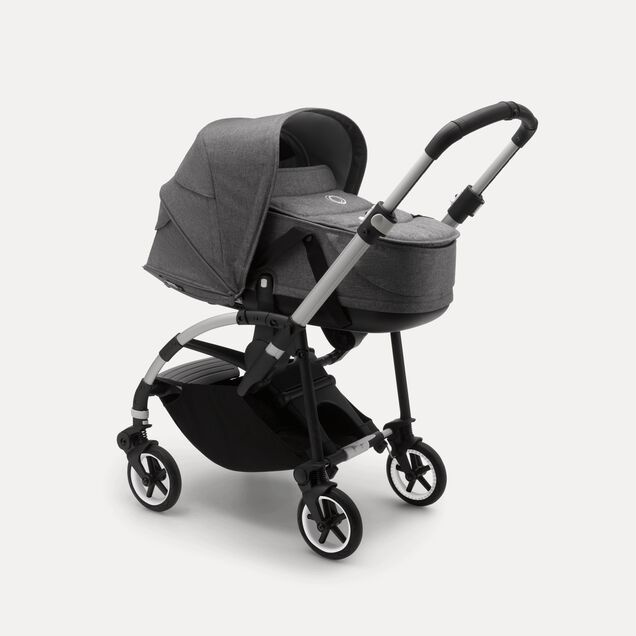 US - B6 bassinet stroller bundle aluminum, grey melange, grey melange - Main Image Slide 1 of 7
