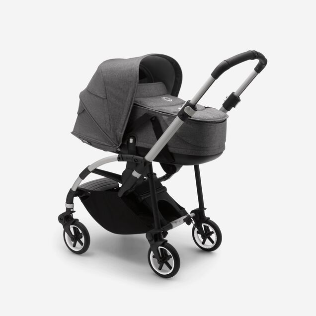 US - B6 bassinet stroller bundle aluminum, grey melange, grey melange - Main Image Slide 1 of 7